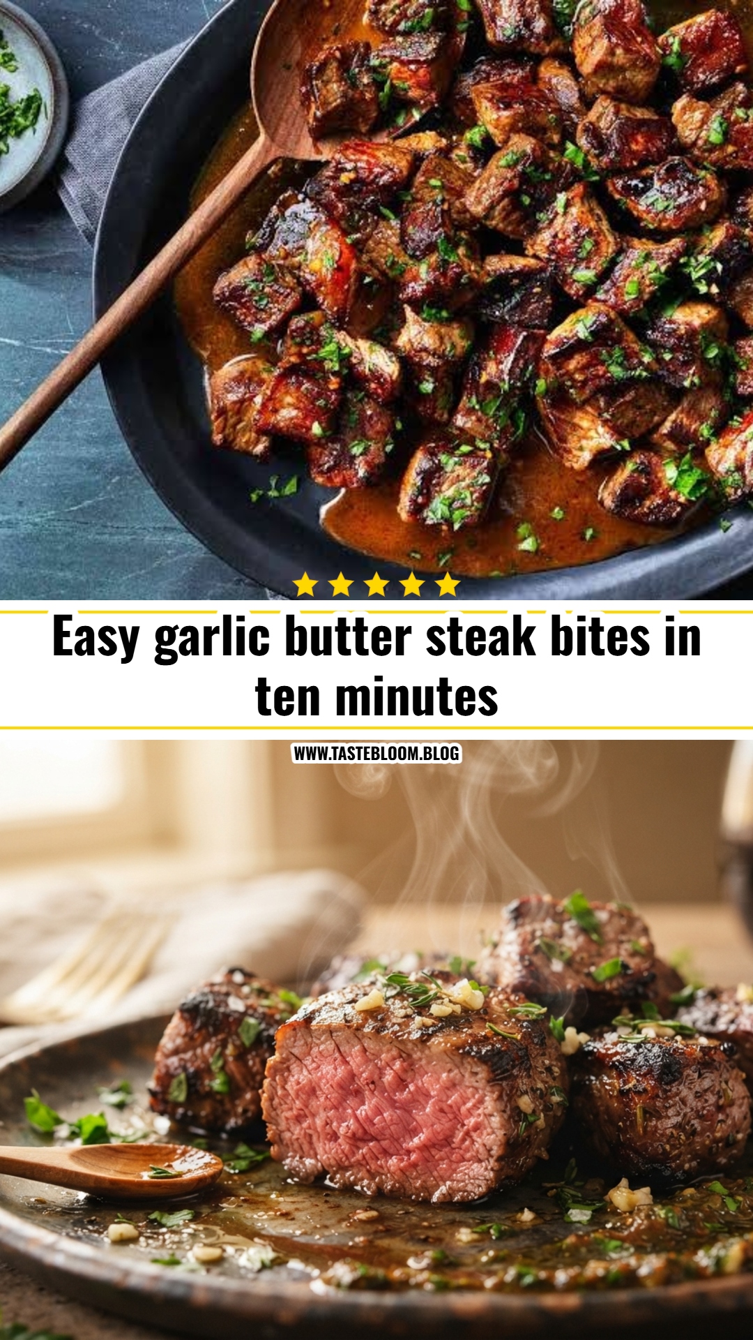 Easy garlic butter steak bites in ten minutes