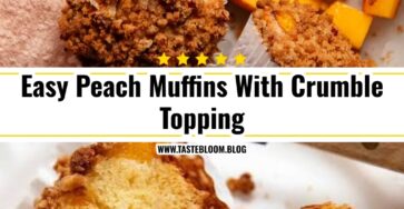 Easy Peach Muffins With Crumble Topping