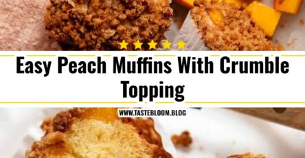 Easy Peach Muffins With Crumble Topping