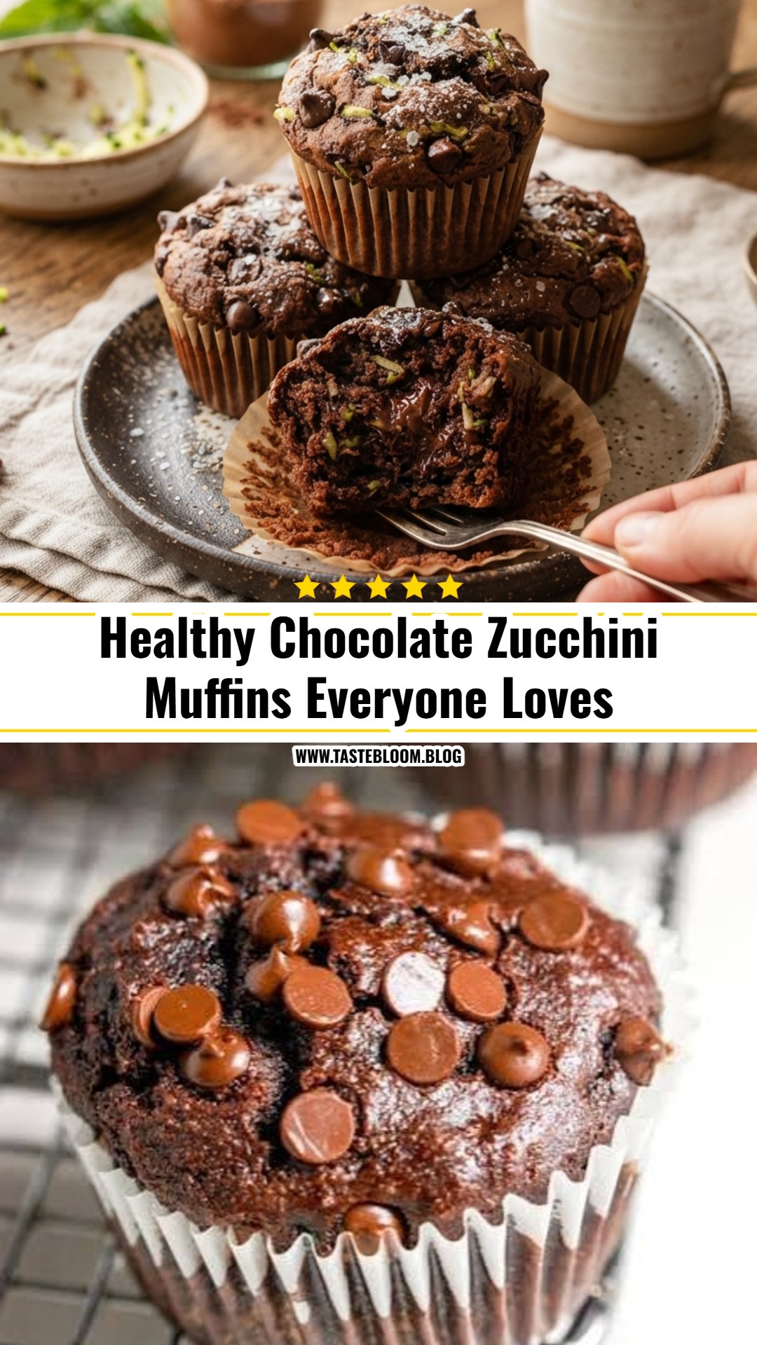Healthy Chocolate Zucchini Muffins Everyone Loves