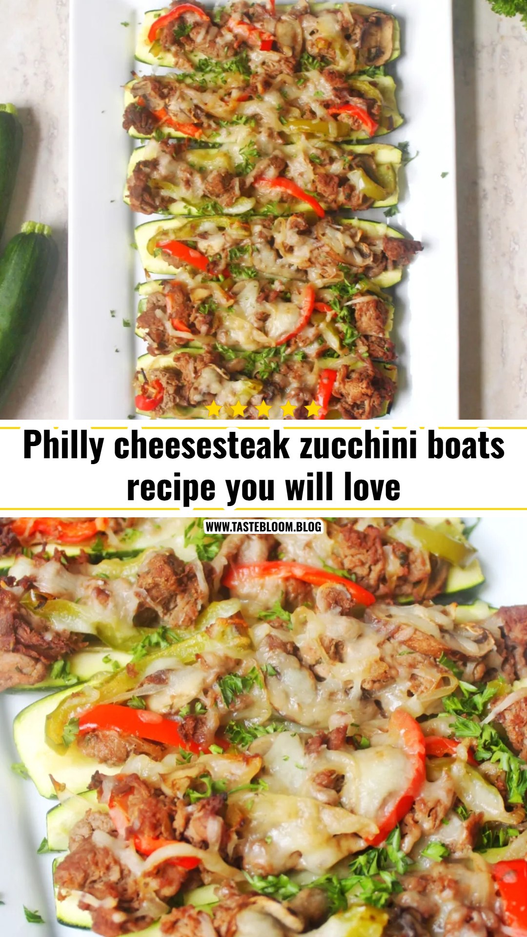 Philly cheesesteak zucchini boats recipe you will love