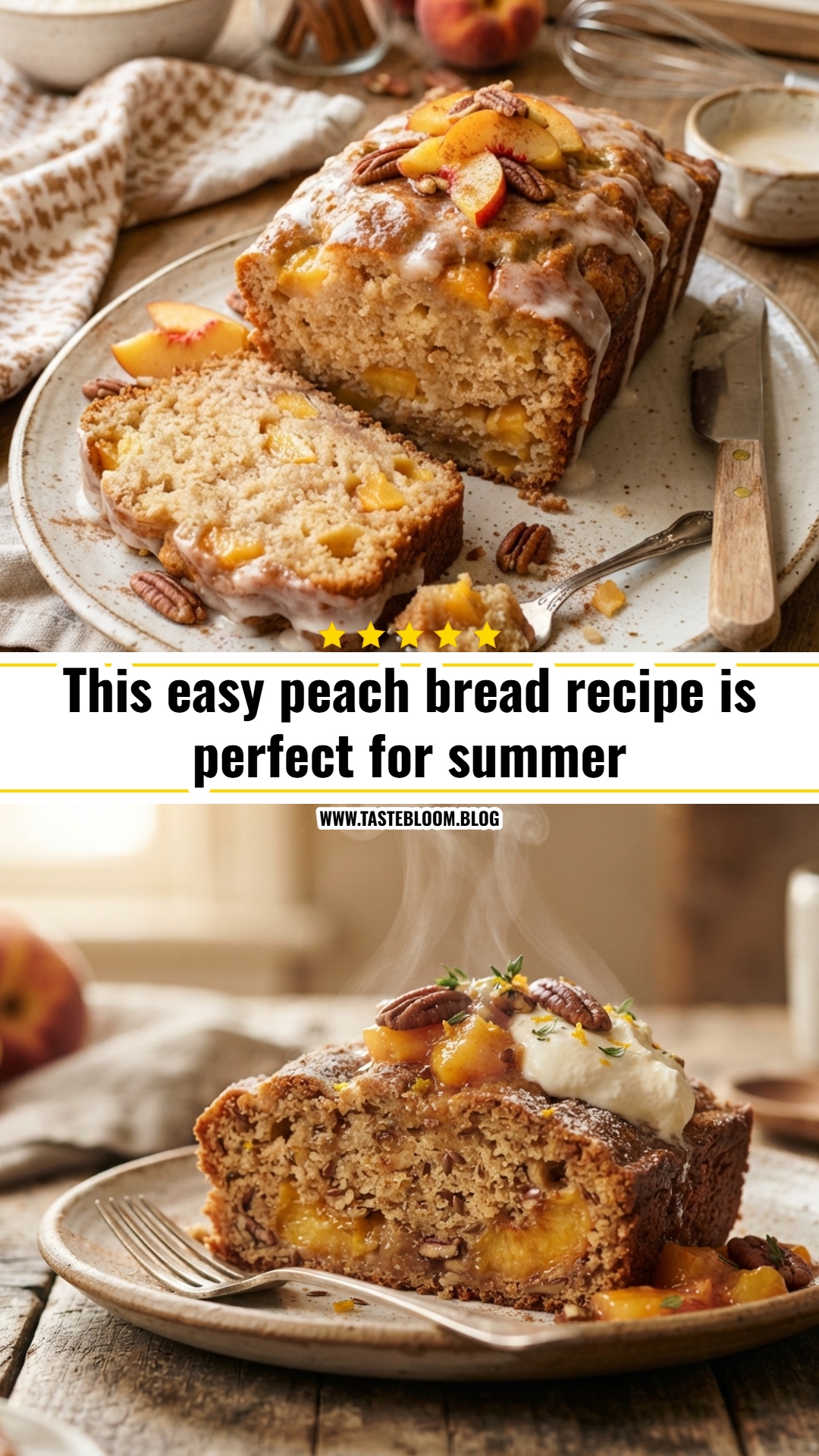 This easy peach bread recipe is perfect for summer