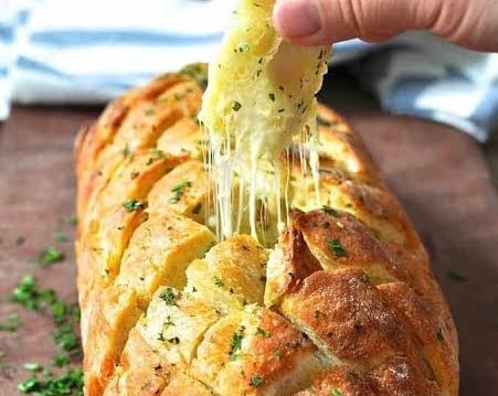 Easy Cheesy Garlic Herb Pull-Apart Bread top view