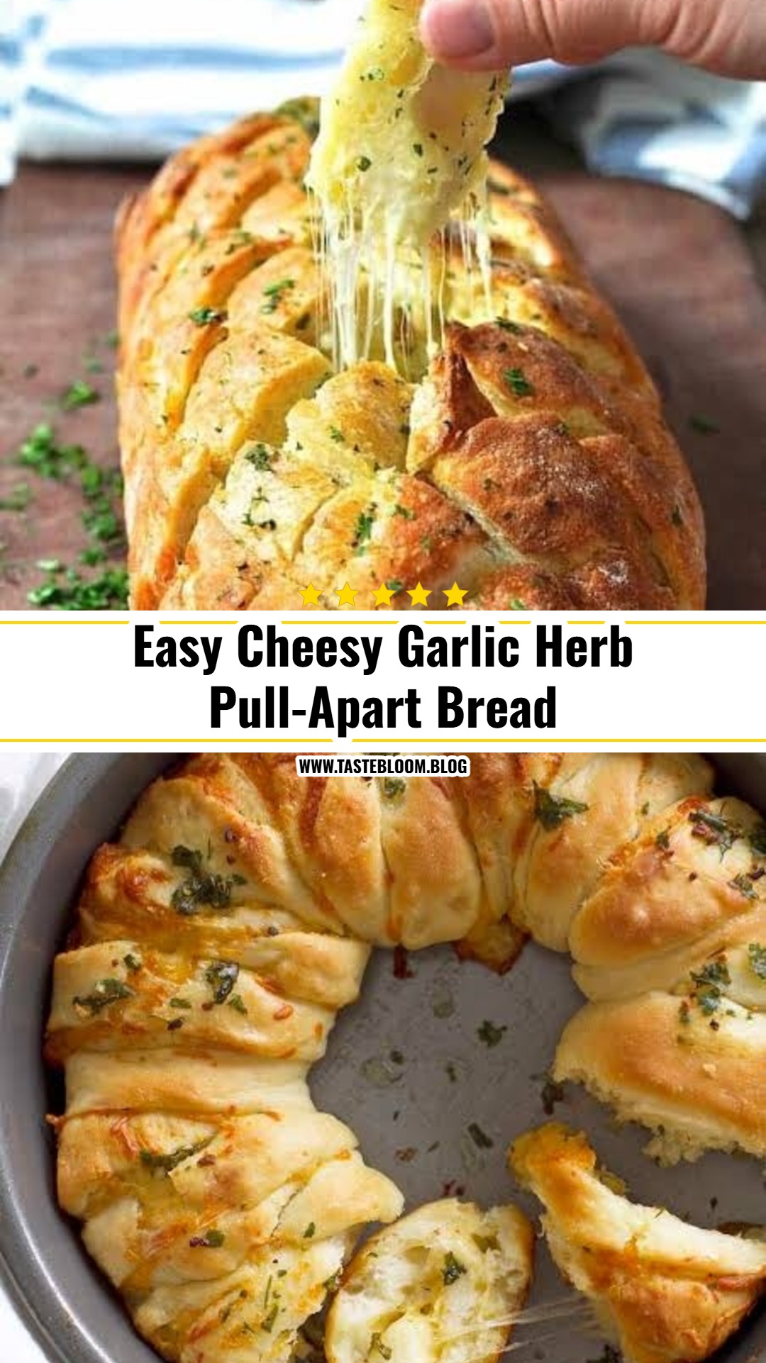 Easy Cheesy Garlic Herb Pull-Apart Bread