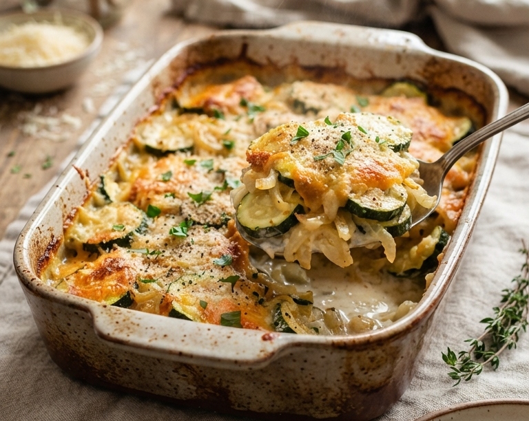 This Easy Zucchini Casserole is a Family Favorite top view