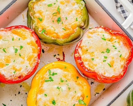 This Stuffed Bell Peppers Meal Prep Is So Good top view