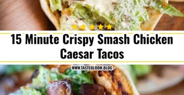 15 Minute Crispy Smash Chicken Caesar Tacos