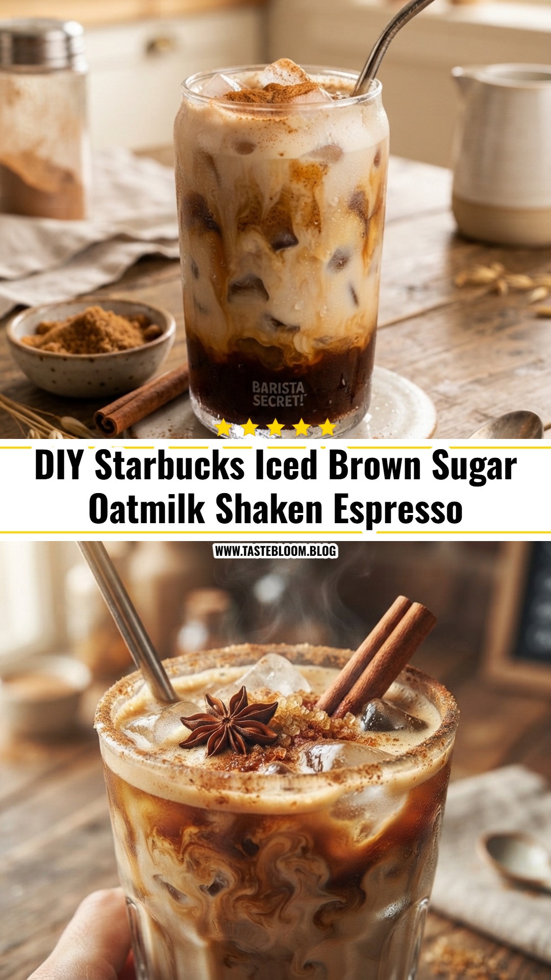 DIY Starbucks Iced Brown Sugar Oatmilk Shaken Espresso