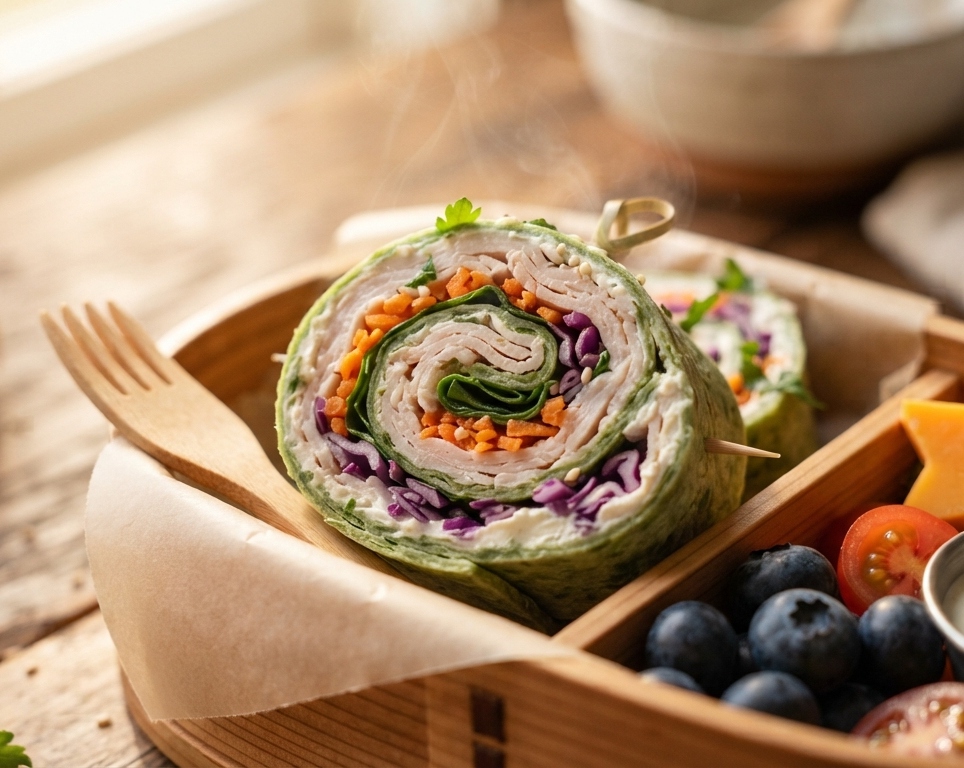 Easy Rainbow Turkey Pinwheel Bento Boxes suggested serving