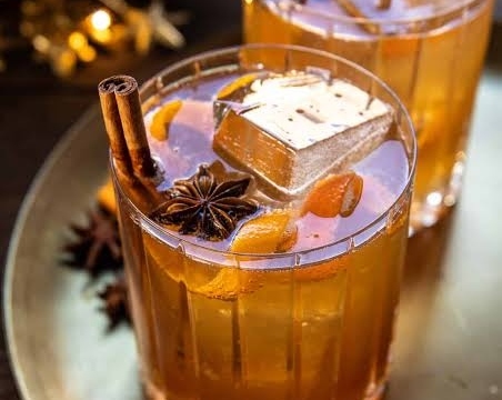 Spiced Maple Fig Bourbon Sour is the best fall drink top view