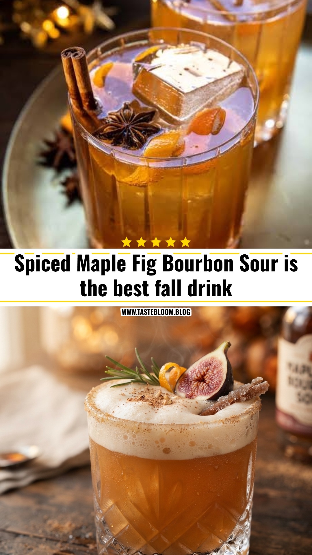 Spiced Maple Fig Bourbon Sour is the best fall drink