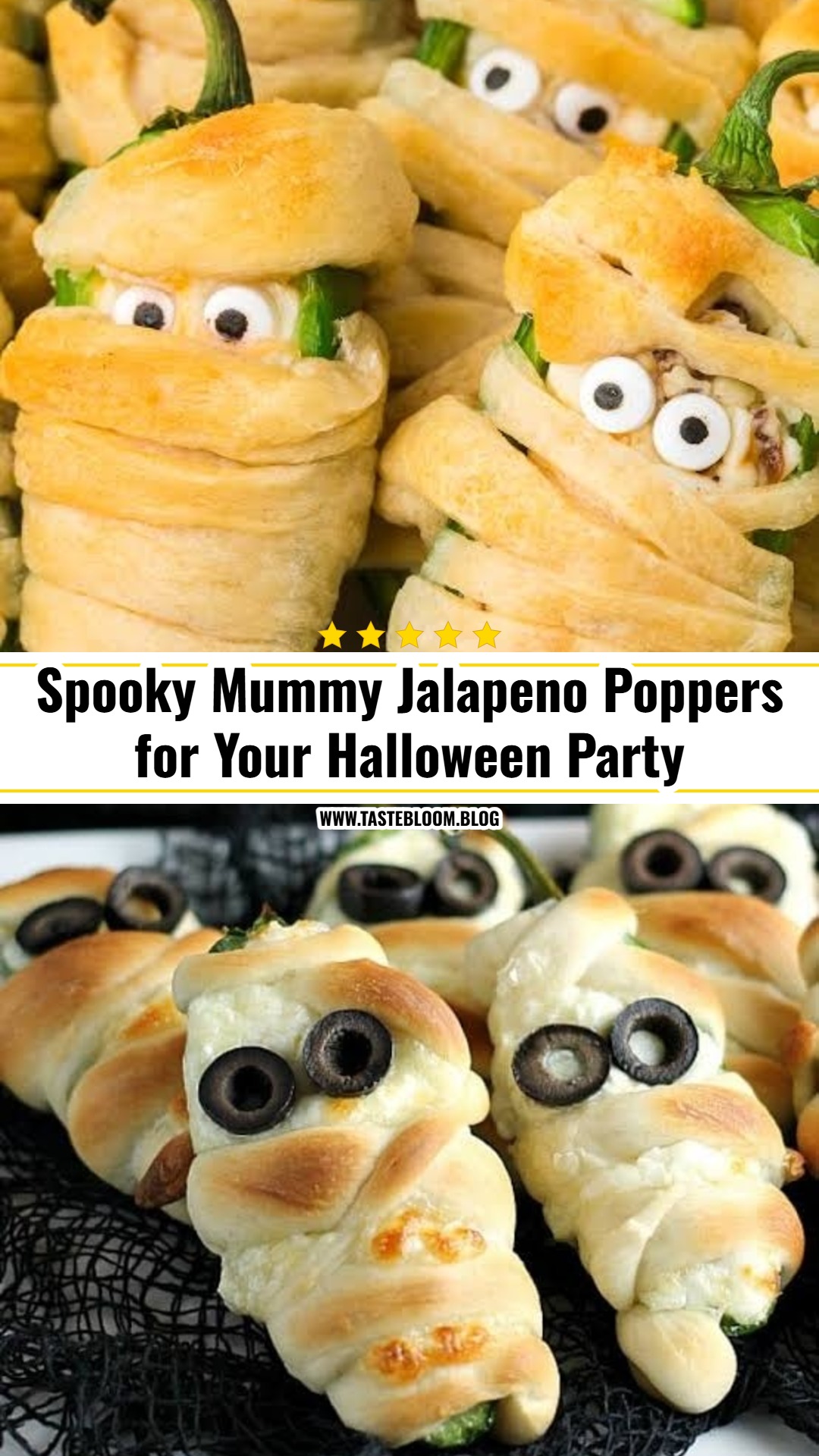 Spooky Mummy Jalapeno Poppers for Your Halloween Party