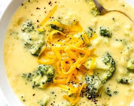 The Best Broccoli Cheddar Potato Soup Recipe Ever top view