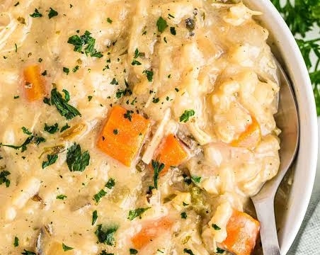 The Best Crockpot Chicken and Wild Rice Soup Recipe Ever suggested serving