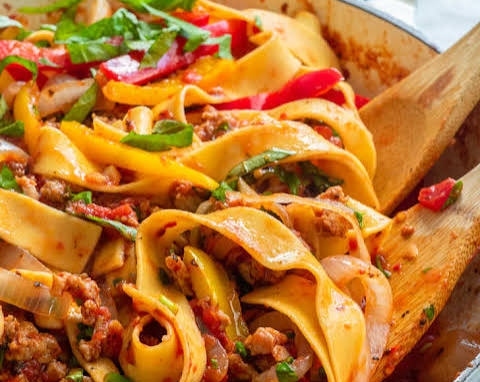 The Best Italian Drunken Noodles Recipe suggested serving