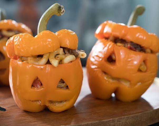 The Best Jack-o'-Lantern Stuffed Peppers Recipe Ever suggested serving