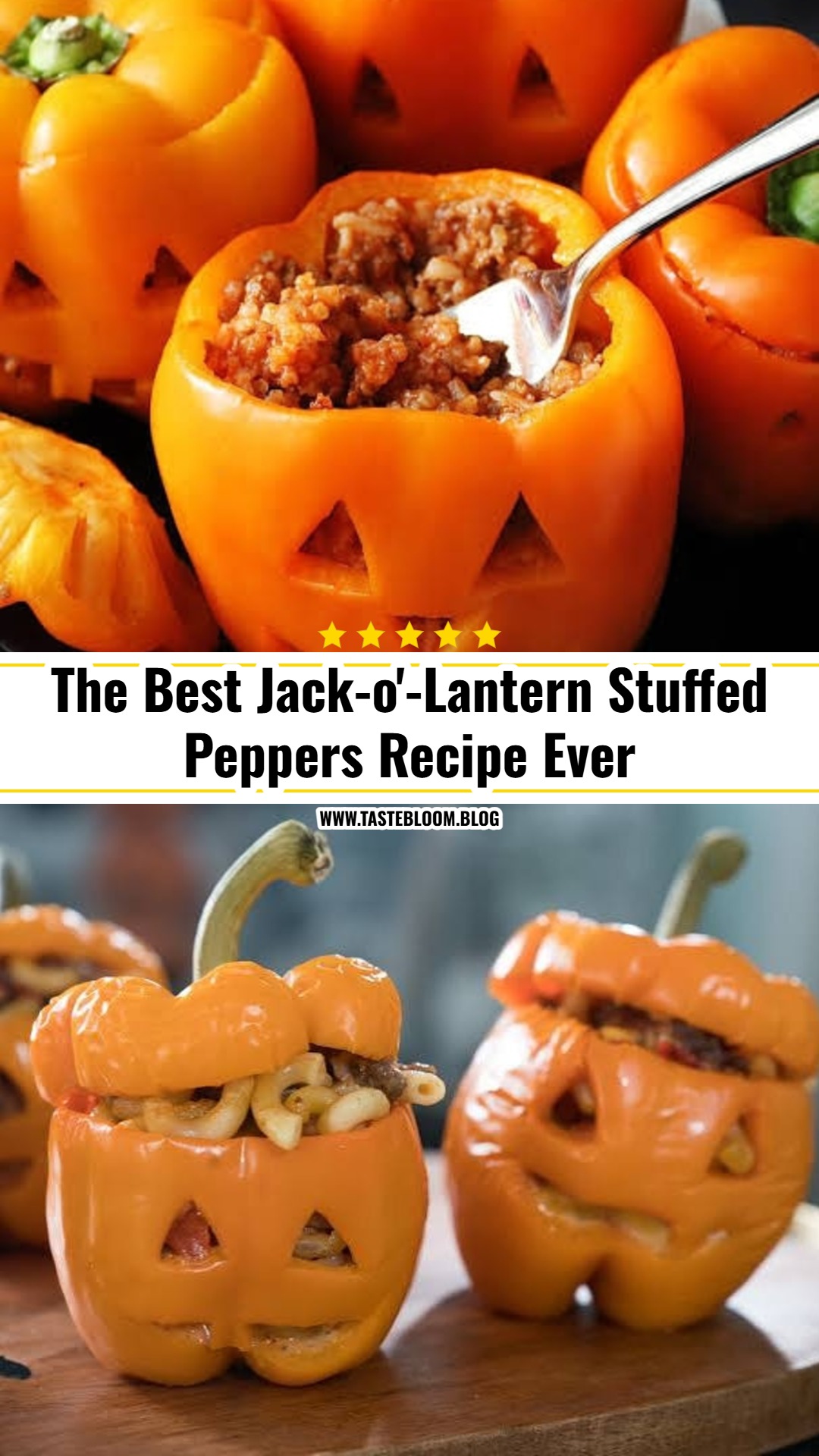 The Best Jack-o'-Lantern Stuffed Peppers Recipe Ever