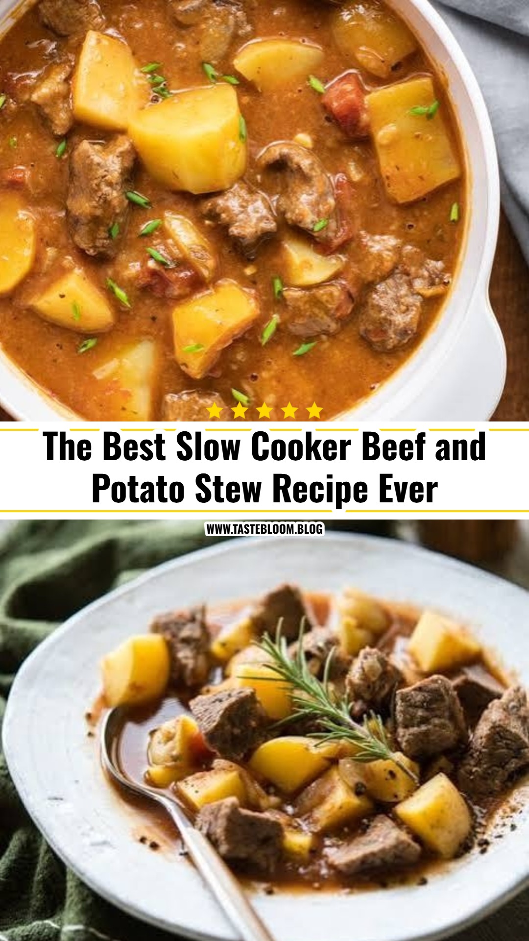 The Best Slow Cooker Beef and Potato Stew Recipe Ever