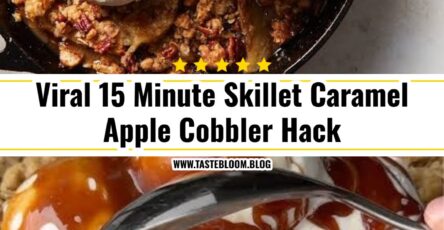 Viral 15 Minute Skillet Caramel Apple Cobbler Hack