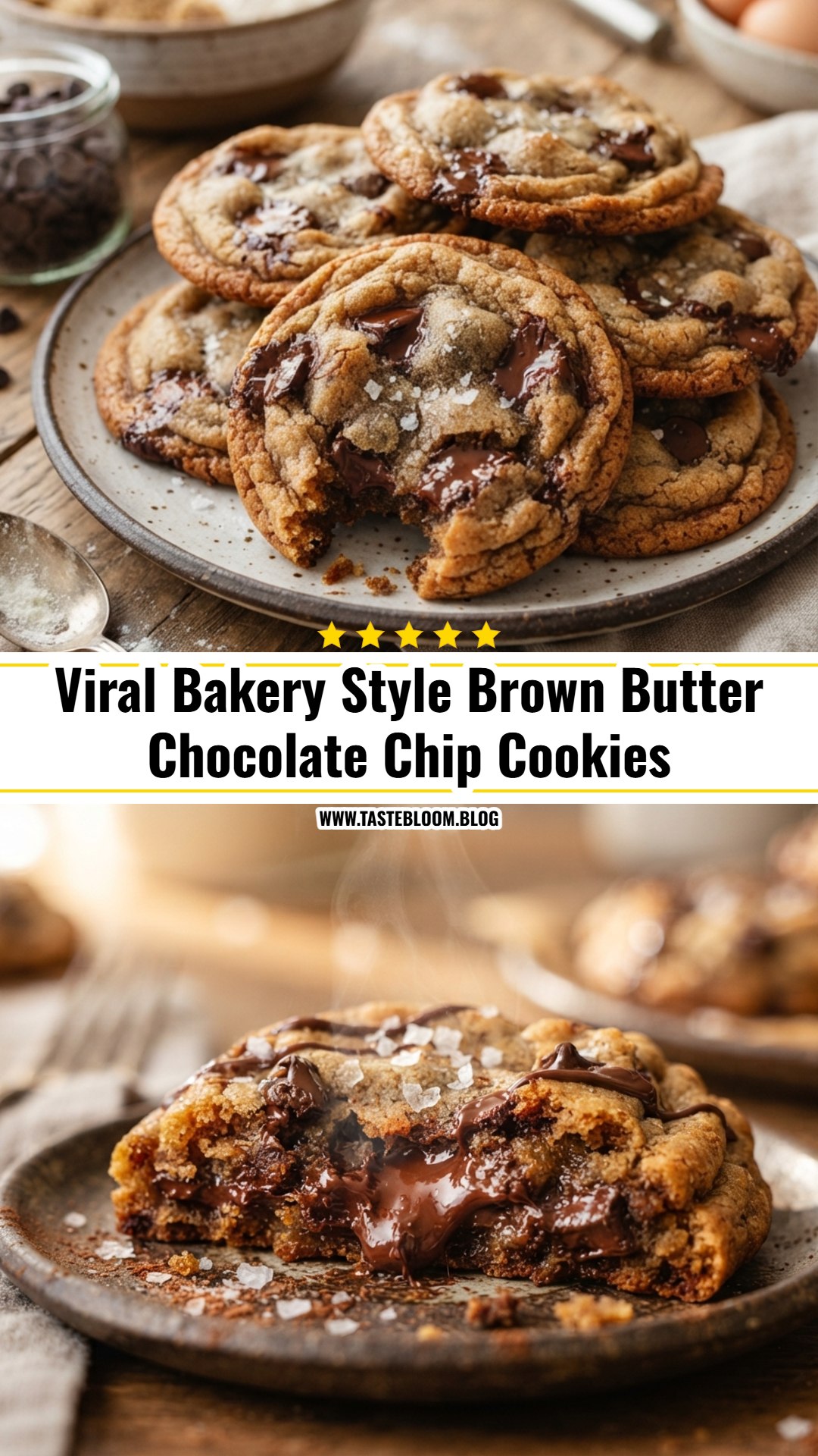 Viral Bakery Style Brown Butter Chocolate Chip Cookies